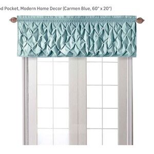 Amazon Essentials Country Blue Pintuck Valances